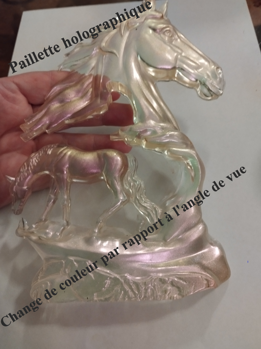 Sculpture cheval holographique